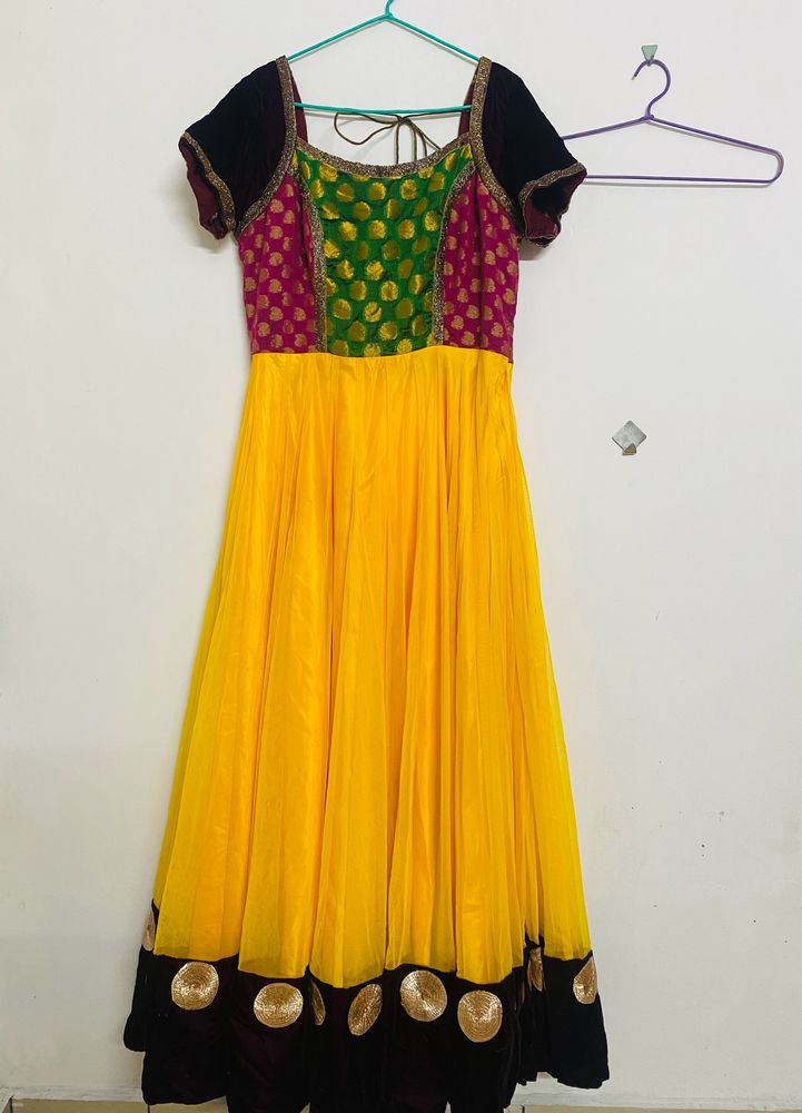 Haldi/Bridal Yellow Full Gown/Anarkali Top