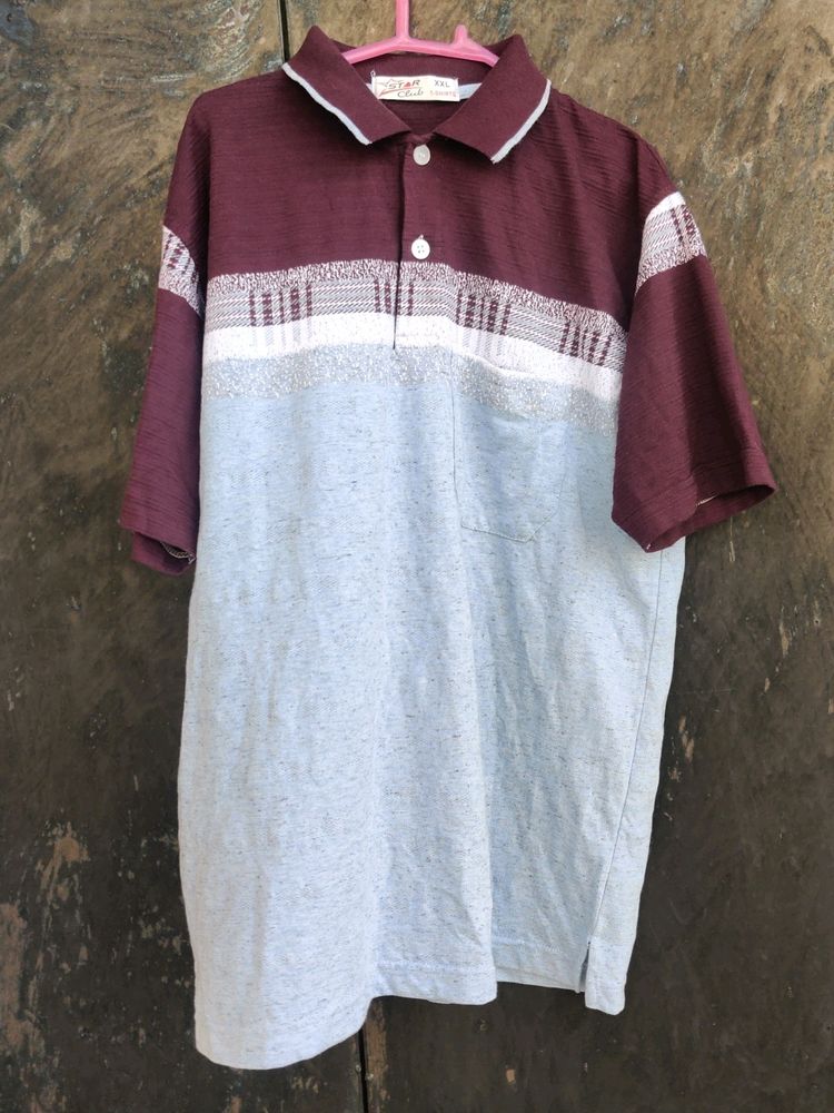 Mens XXL Tshirt Maroon And White