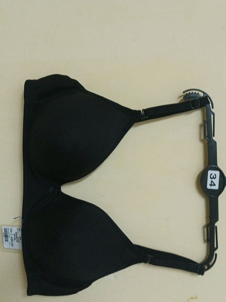 Black Lightly Padded T-shirt Bra (Nonwired)