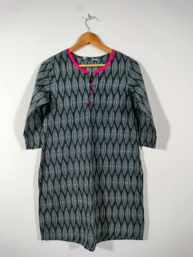 Black Printed Casual Kurta (Women's)