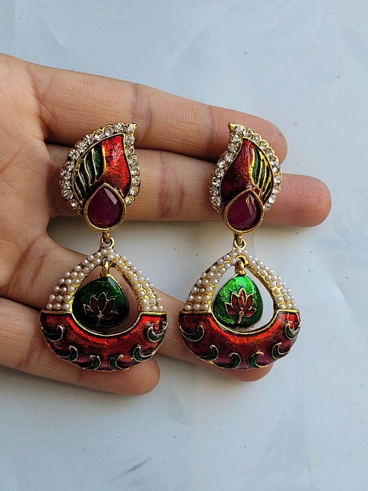 Meenakari Earrings Set