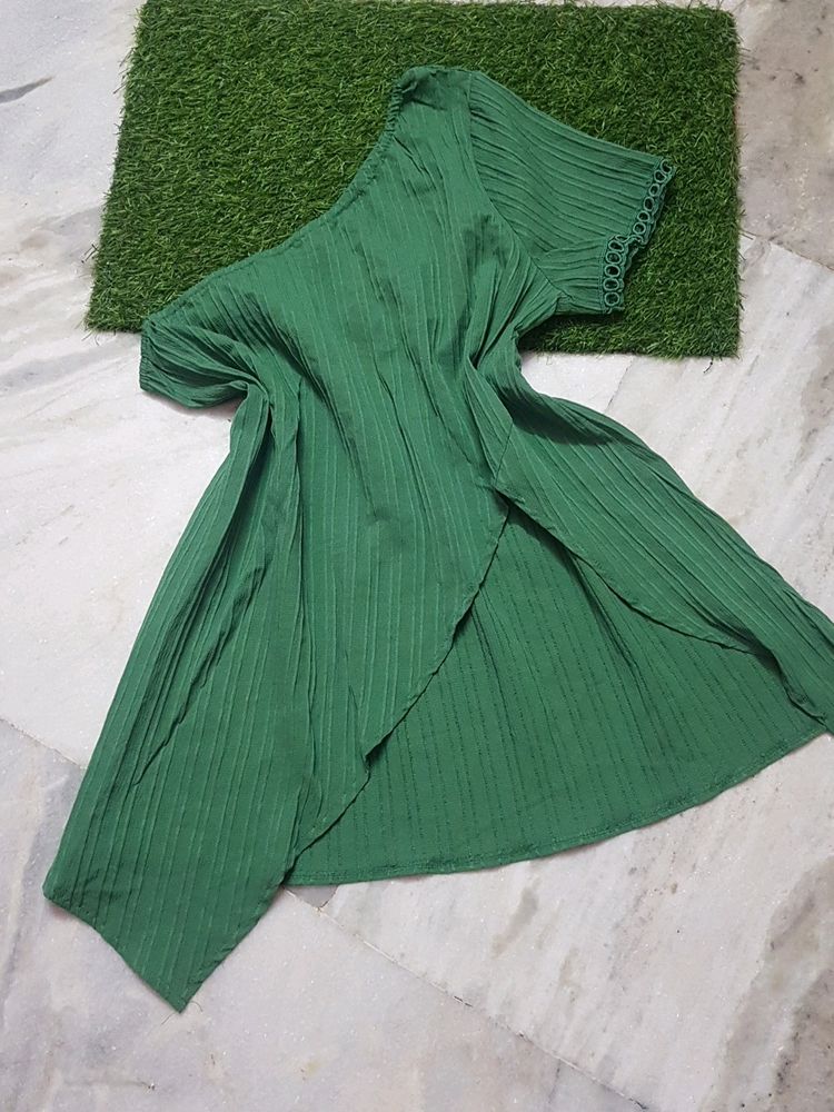 Pleated Green Top