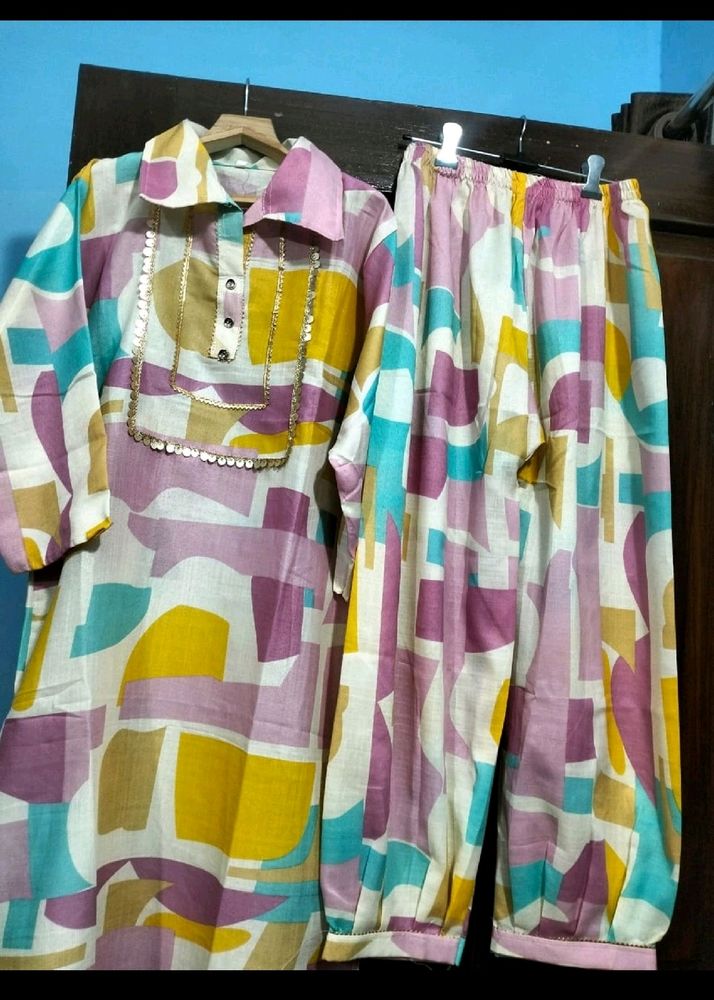 TRENDY KURTA WITH AFGHANI PANTS