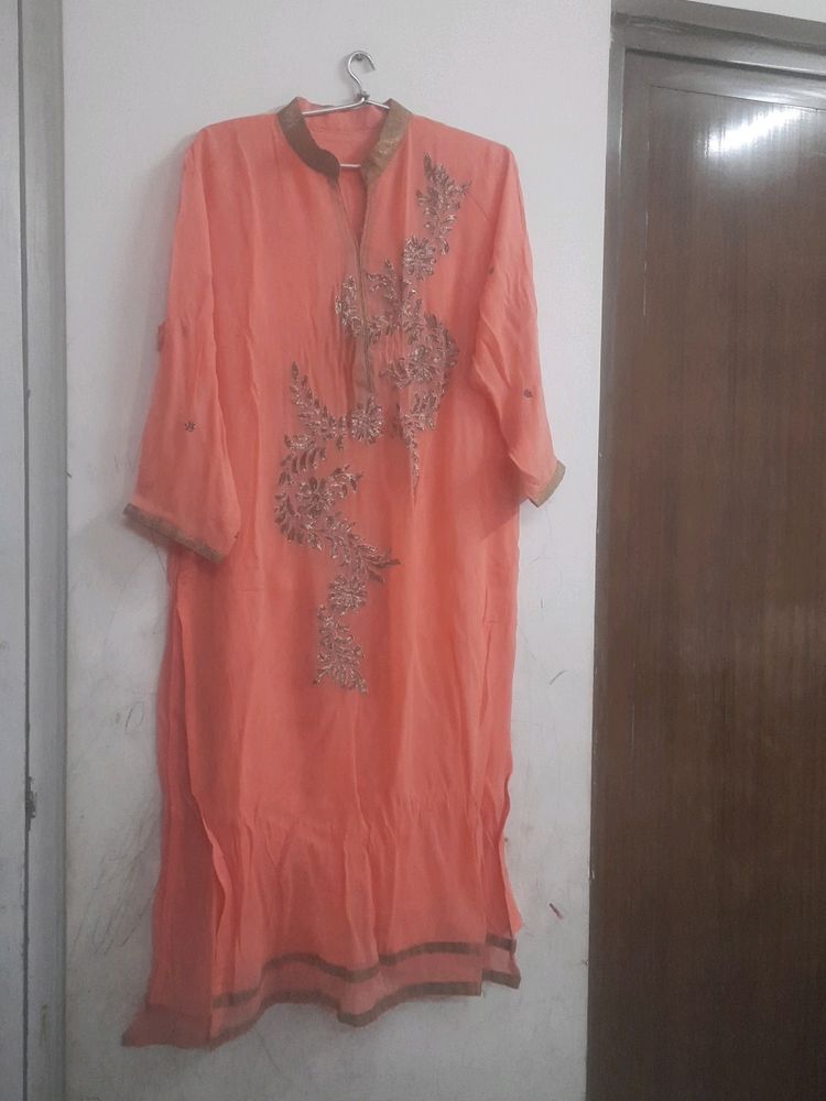 Peach Aline Kurta