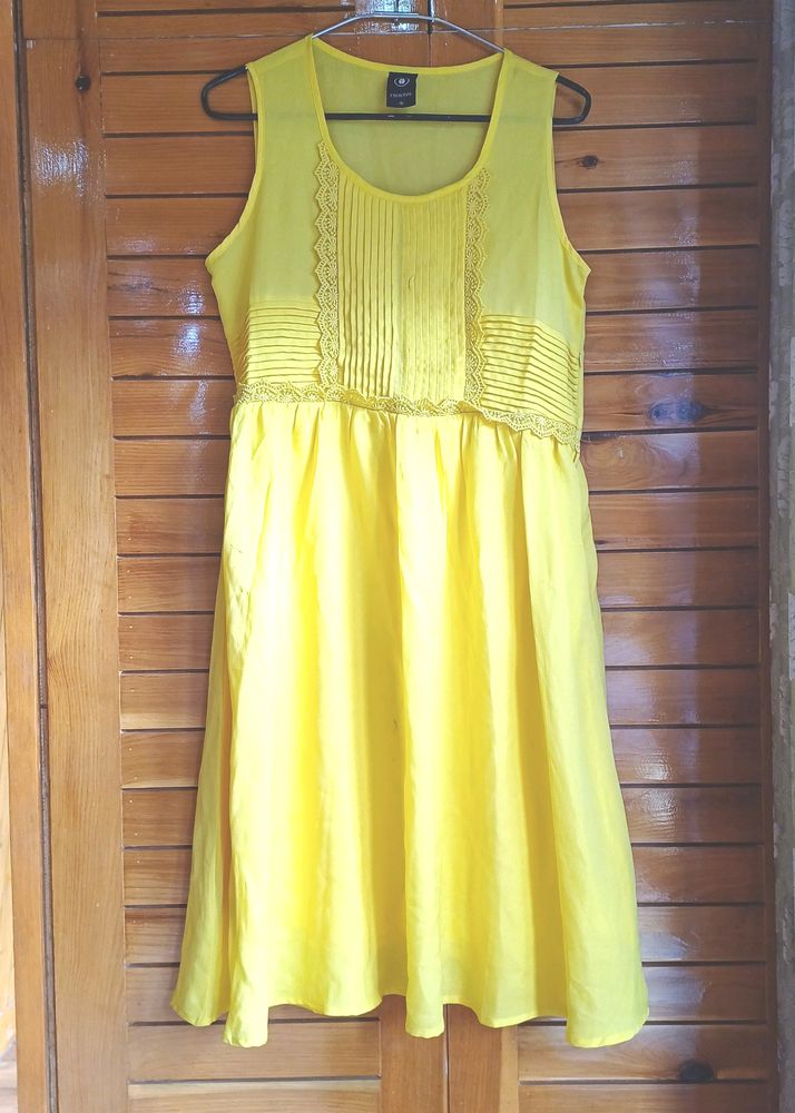 Sunflower Yellow Shift Summer Dress (Midi)