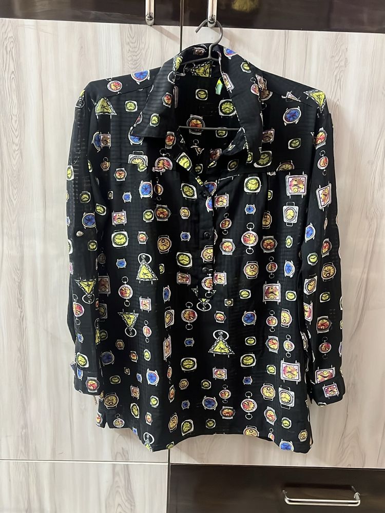 Multicolor Black Shirt