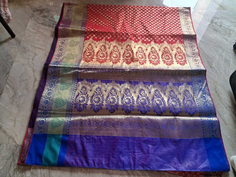 Red Banarasi Saree Completely New