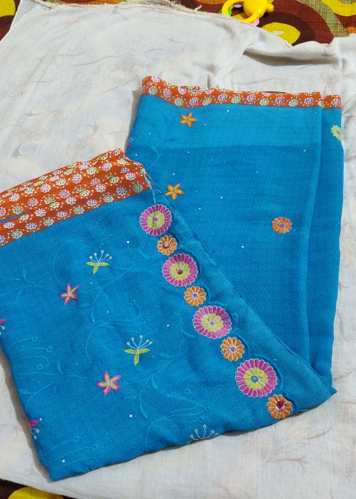 Sky Blue Saree