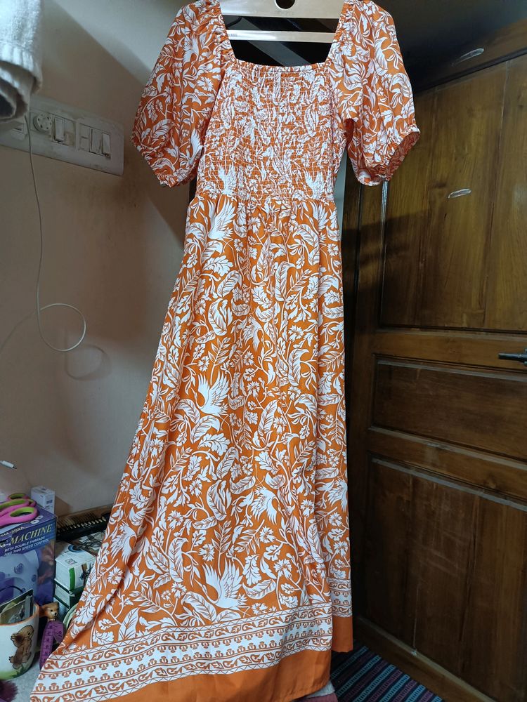 ORANGE MAXI DRESS