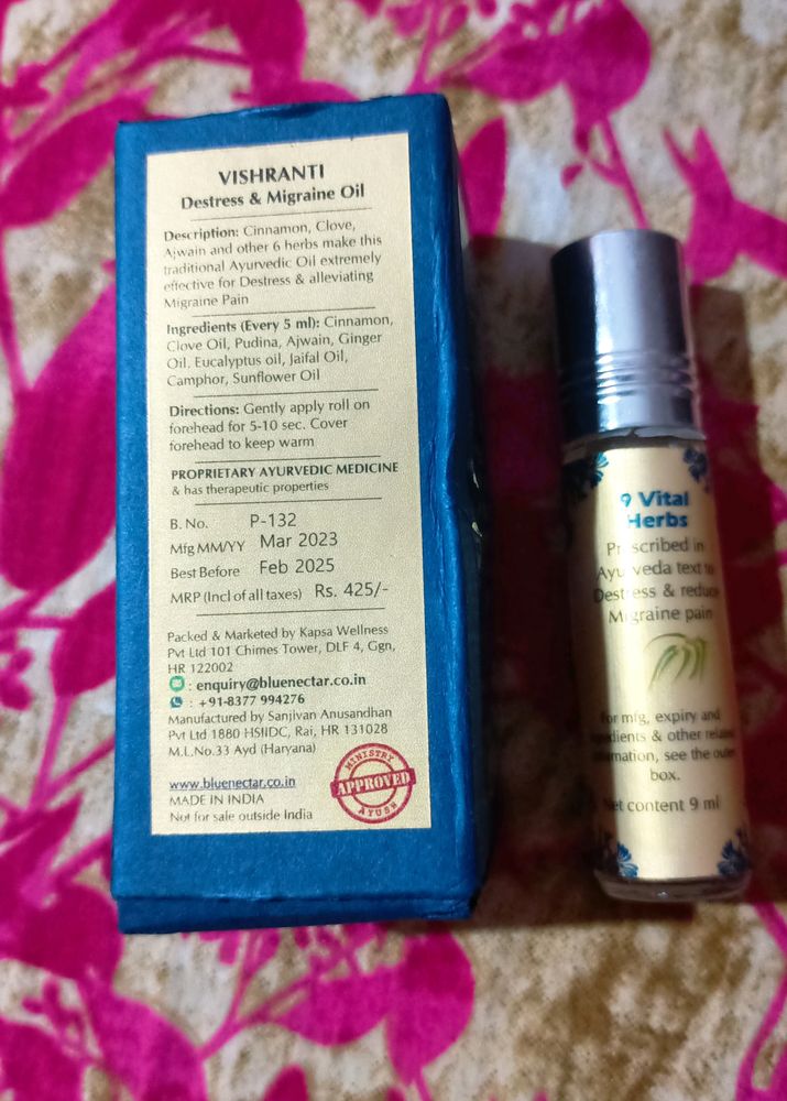 Blue Nectar, Vishranti Destress & Migraine Oil