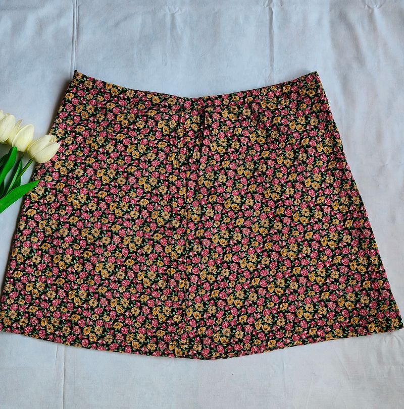 MANGO Branded Floral Skirt