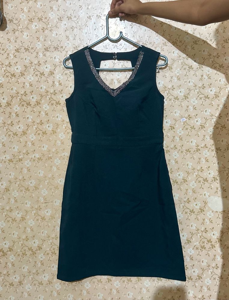 Dark Green Embellished Dress