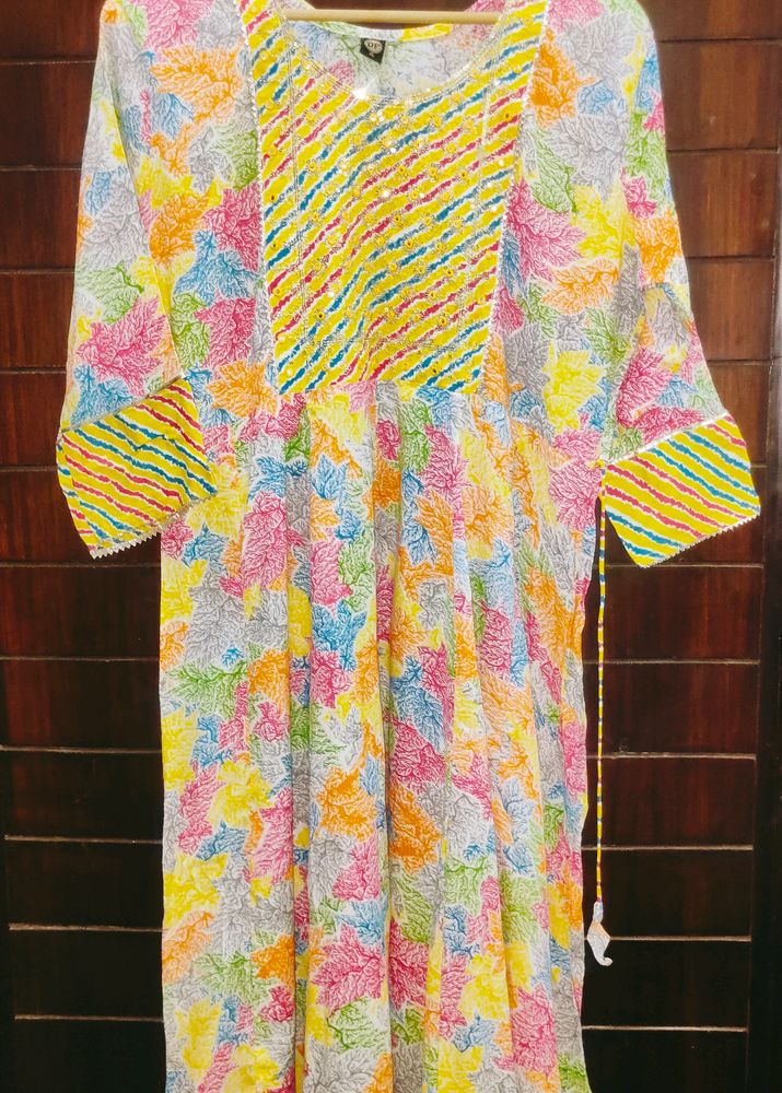 Summer Anarkali  kurti