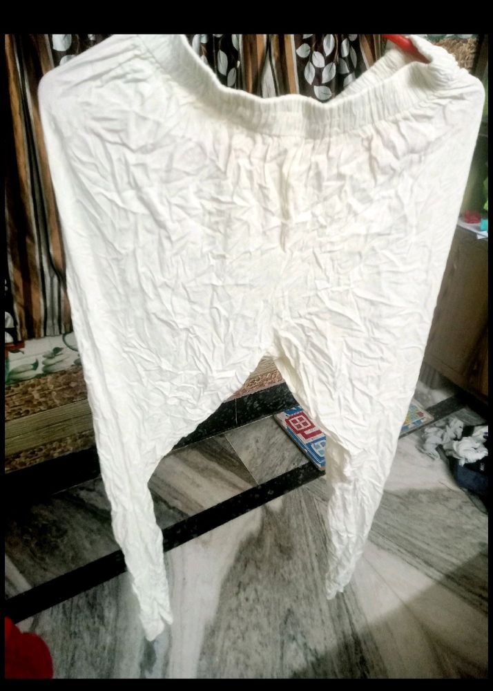 Party Wear White Ankle Length Pant