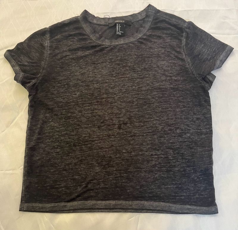 Charcoal Grey Crop Top