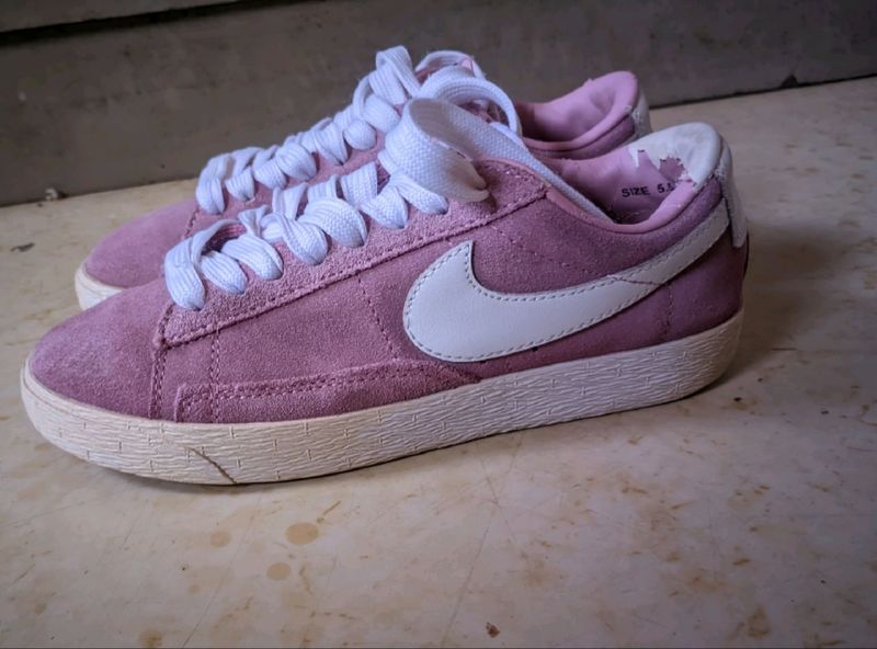 Pink Suede Nike Blazer Low