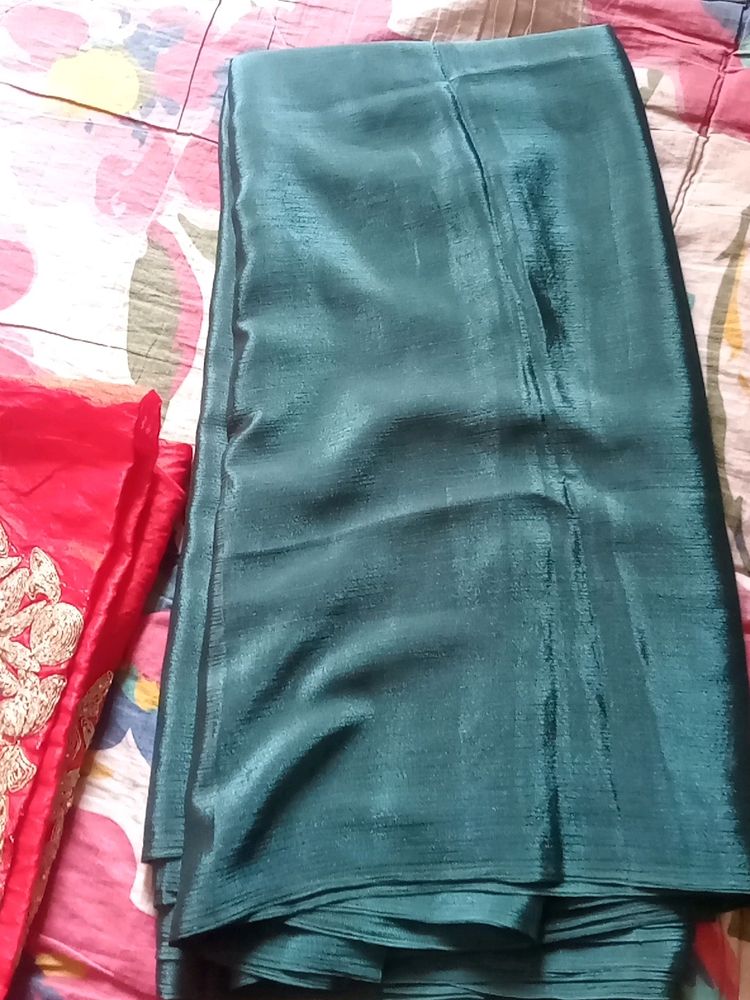 New Saree With Heavy Work Blouse Piece