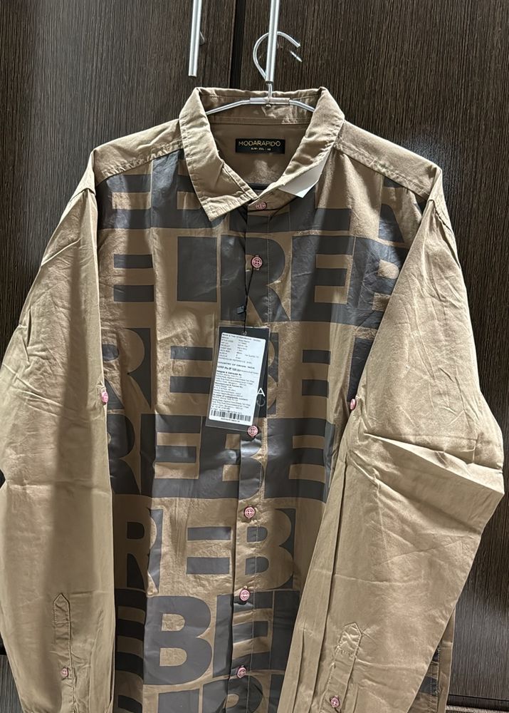 Grab It!! Printed Khaki Shirt