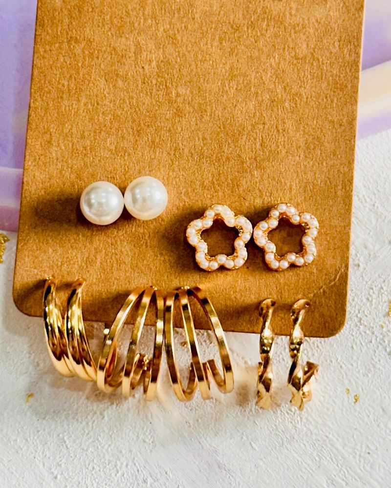 Combo Pack Of 5hoop N Stud Earrings