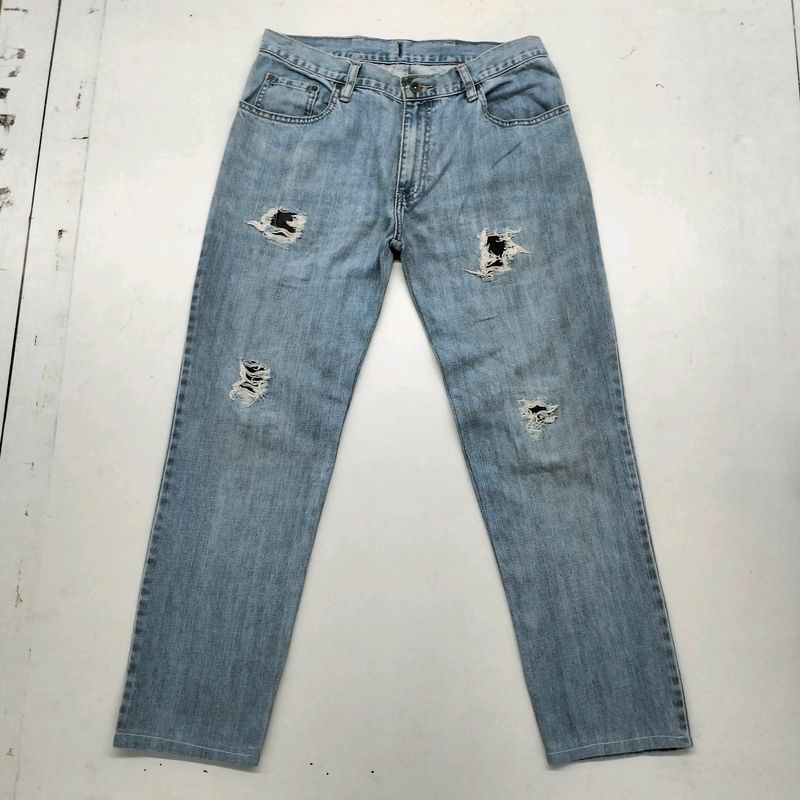 MEDIUM WASH BAGGY FIT JEANS FOR MEN