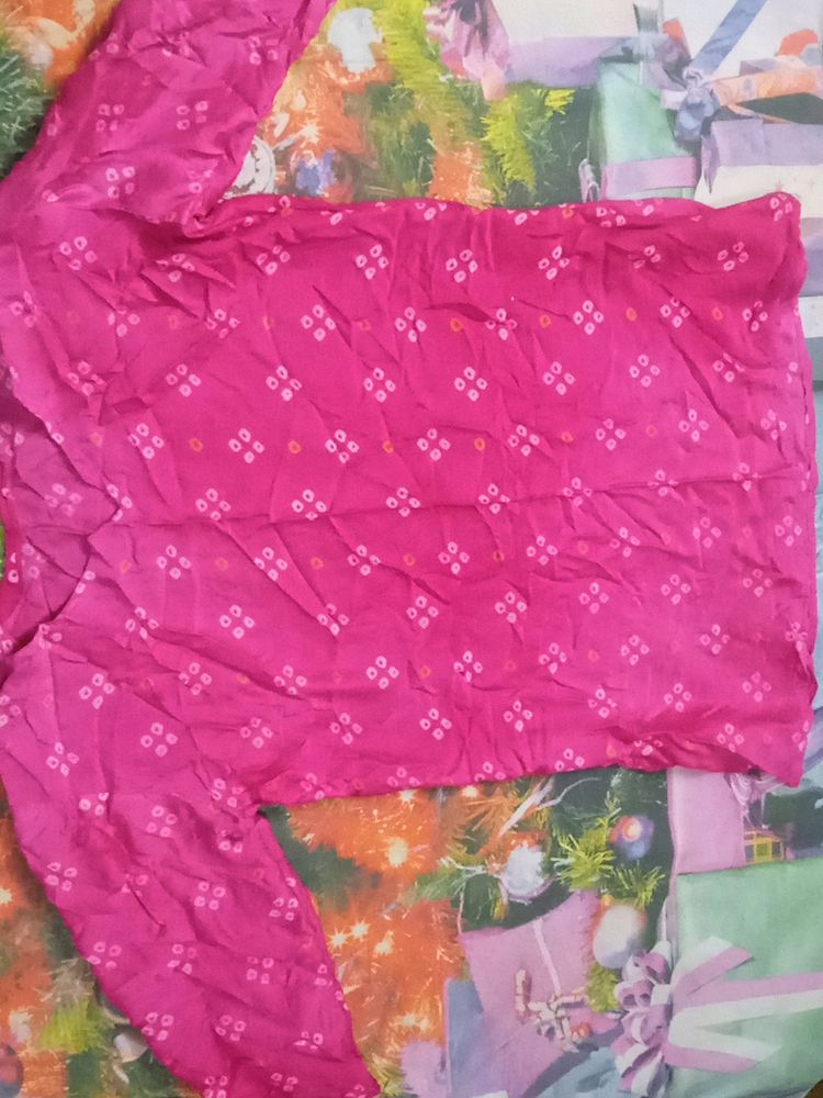 Pink Bandheg Kurti🌺🌺