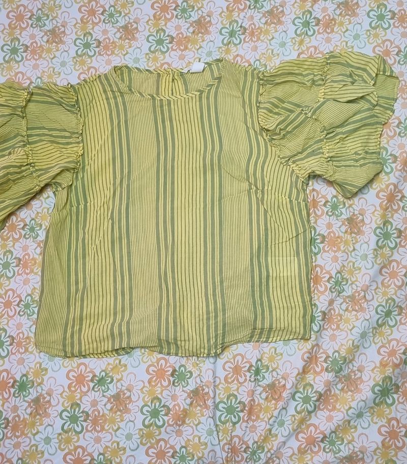 Women - Imported Yellow Strip Top