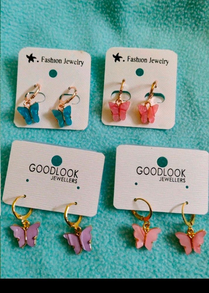 Butterfly Drop Earrings (Pack Of 1)