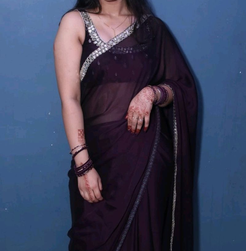 Saree with Designer blouse