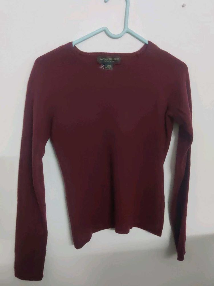 Maroon Woolen Top