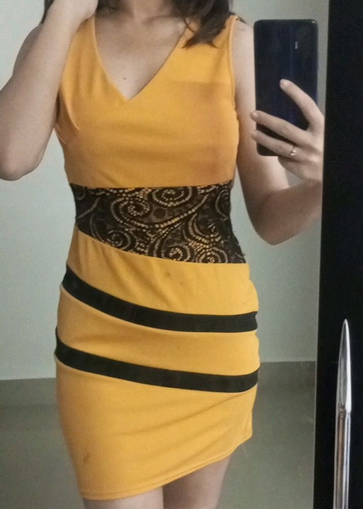 Yellow bodycon dress