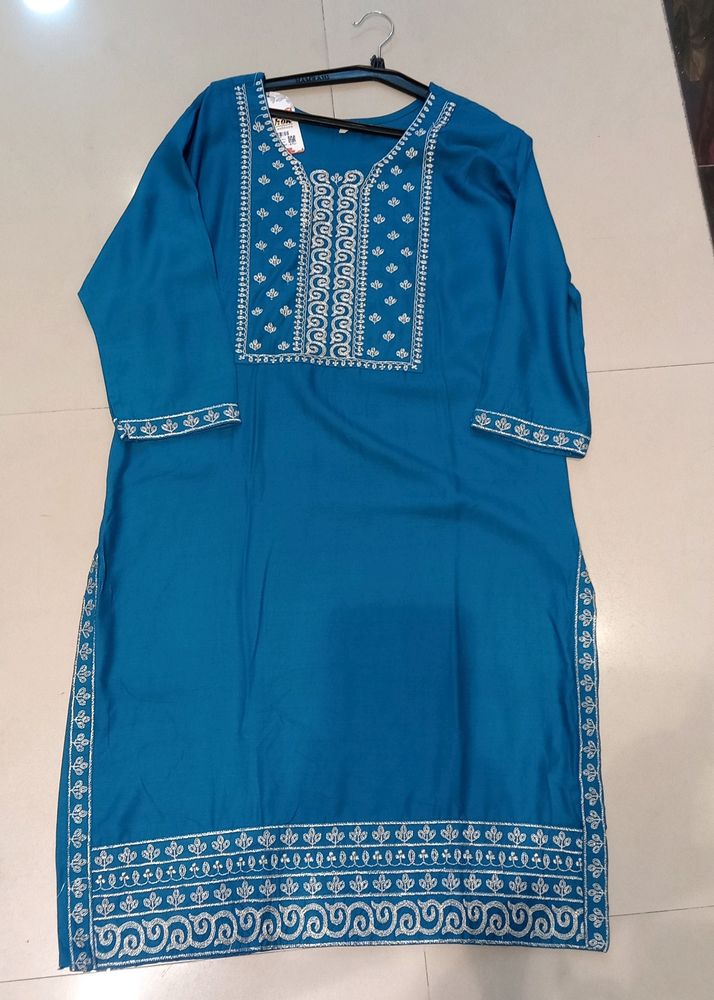 Rayon Embroidery Work Kurti