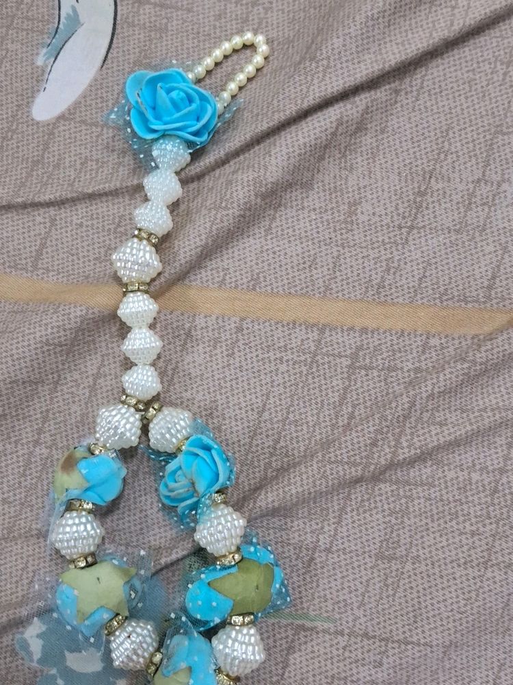 Flower And Beads Bracelet With Ring