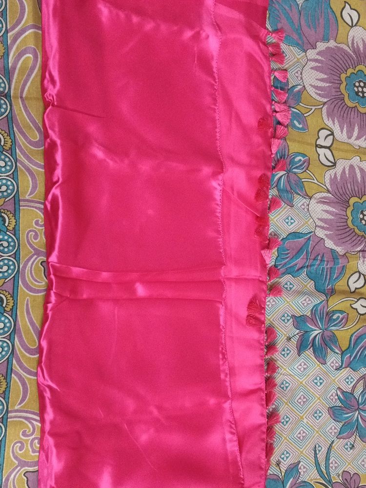 Pink Satin Saree