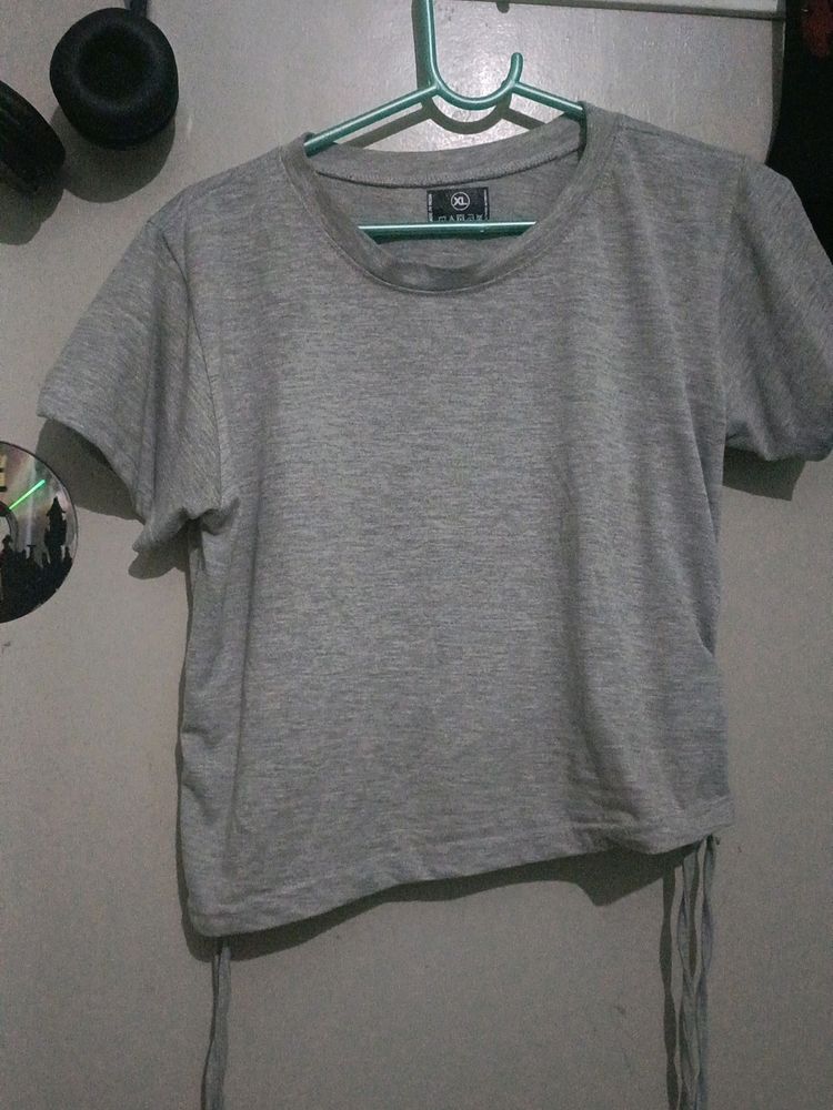 Grey Crop Top