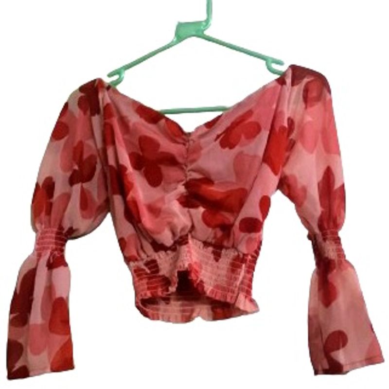 Red Floral & Wine Balloon Top