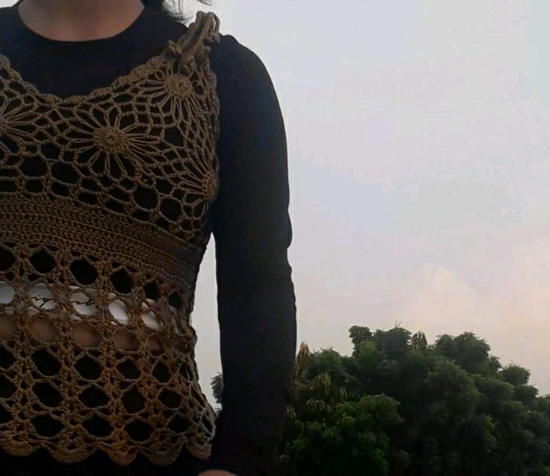 Brown Crochet Top