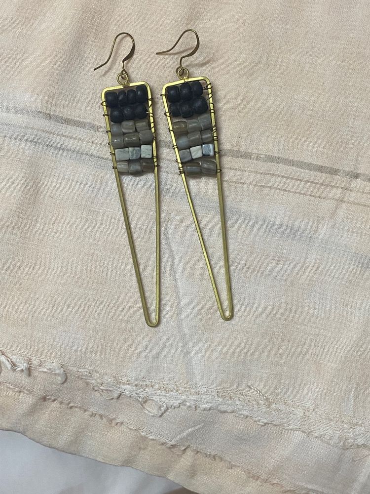 Danglers Earrings With Matt Gold Finish