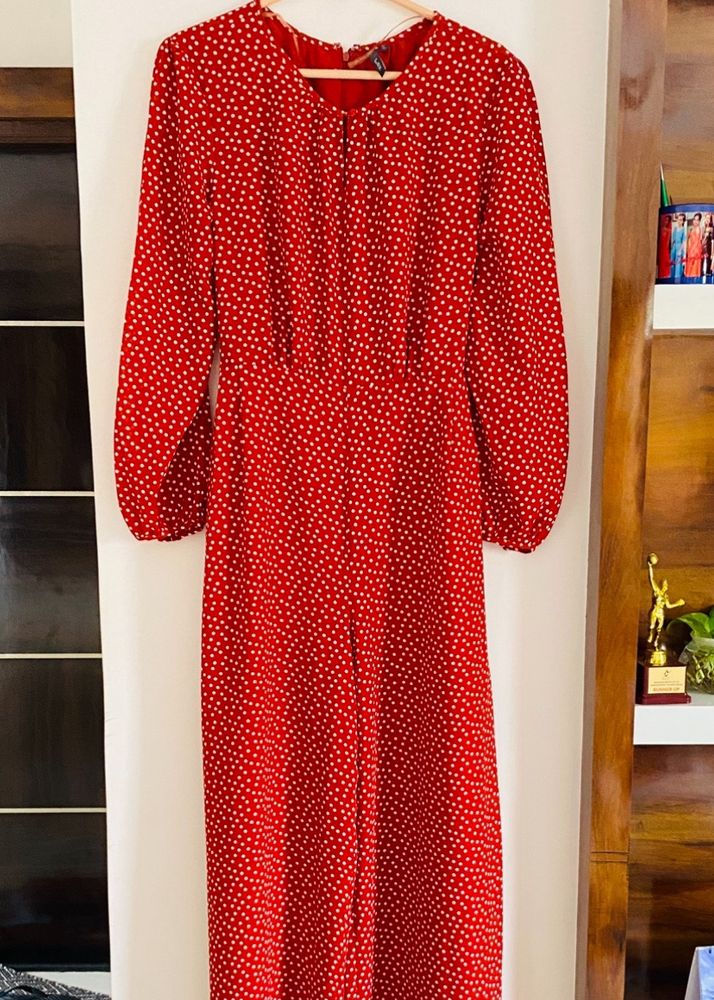 Red Bobby Print Jumpsuit