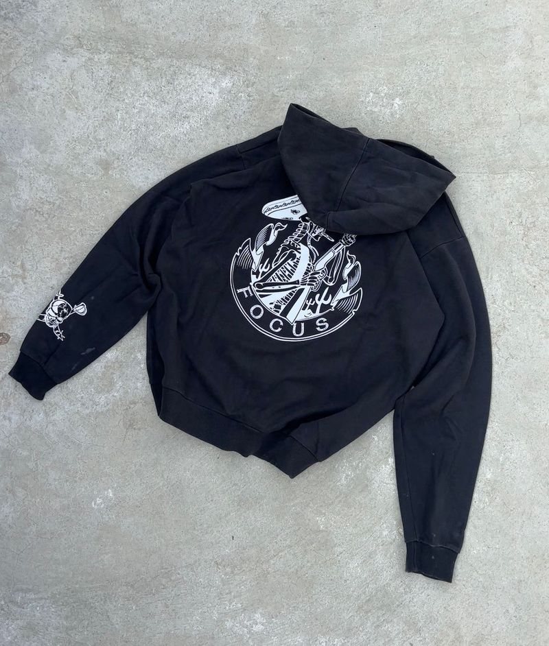 Black Back Printed Hoodie