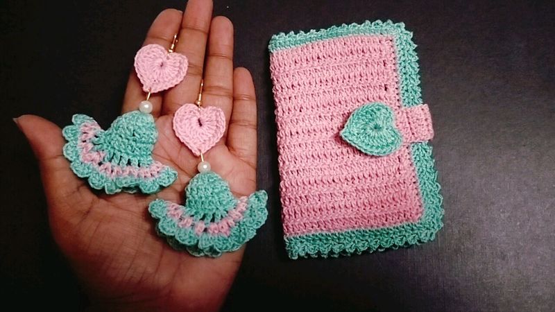 Crochet Wallet With Matching Earrings