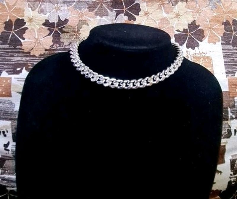 30cm Long Silver Choker Necklace