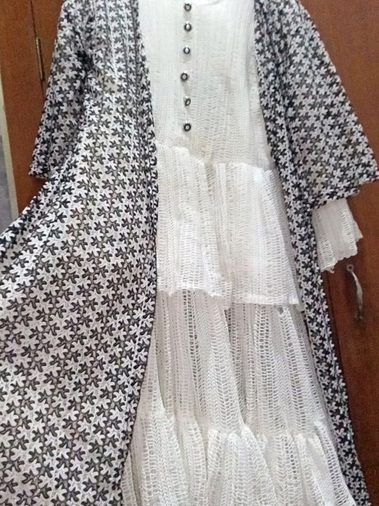 Black Bndi White Frock