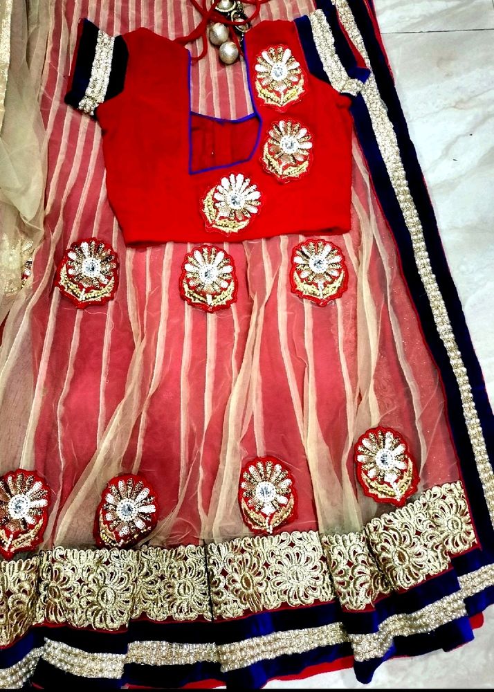 Price Dropped. Partywear Heavy Border Lehnga Saree