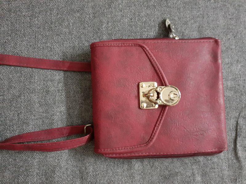 Maroon Slim Sling Bag