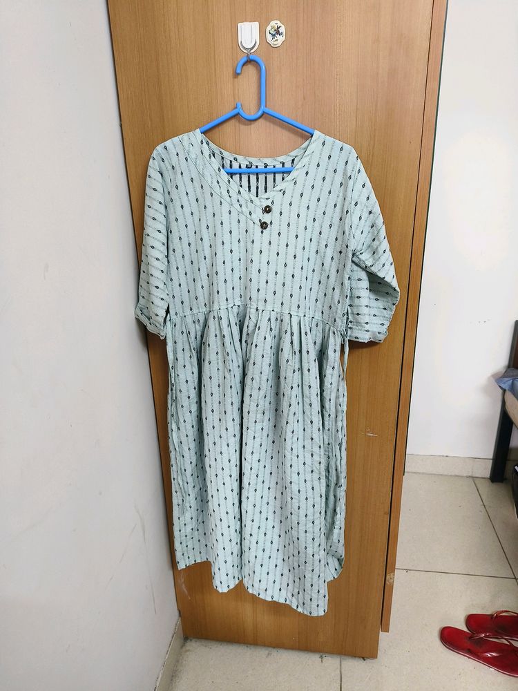 Sky Blue Frock Style Kurti