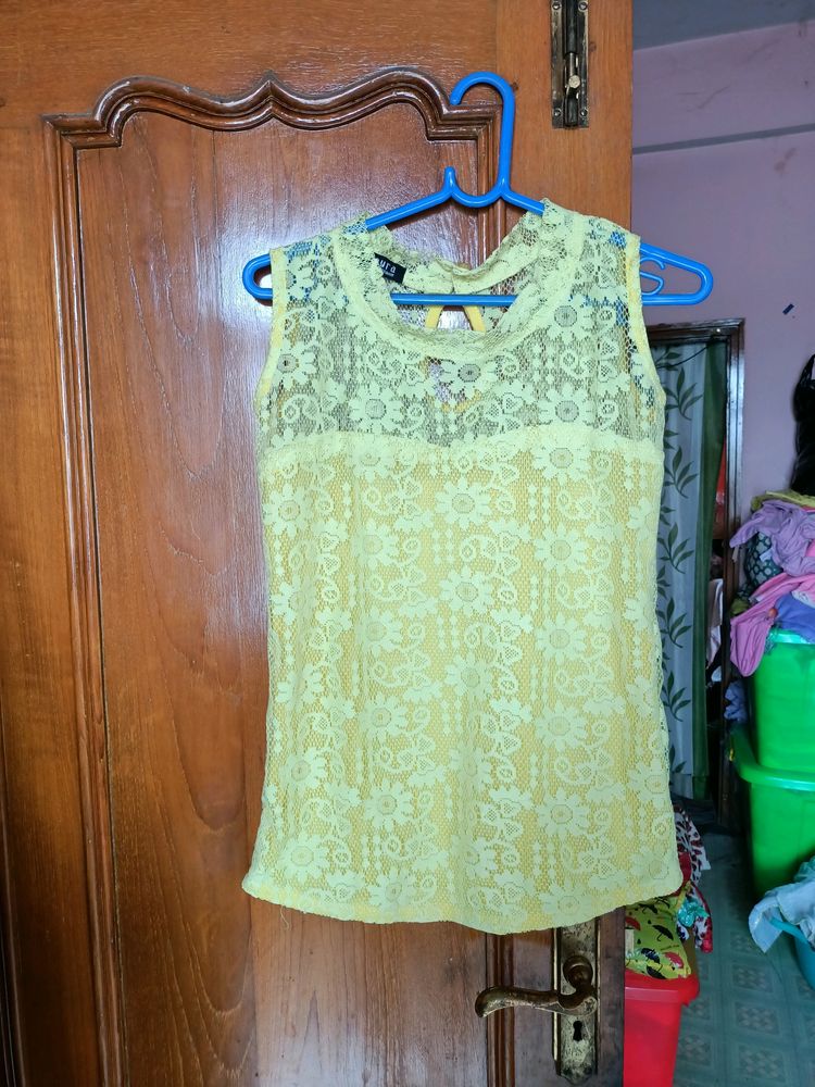 Yellow Net Top