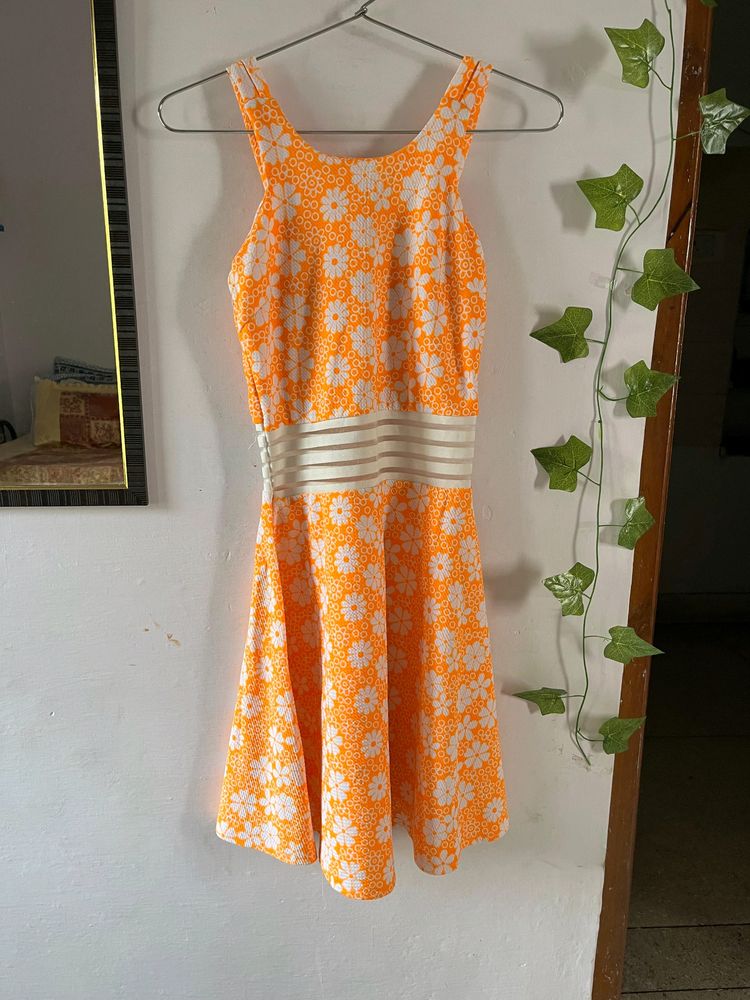 Orange Floral Dress