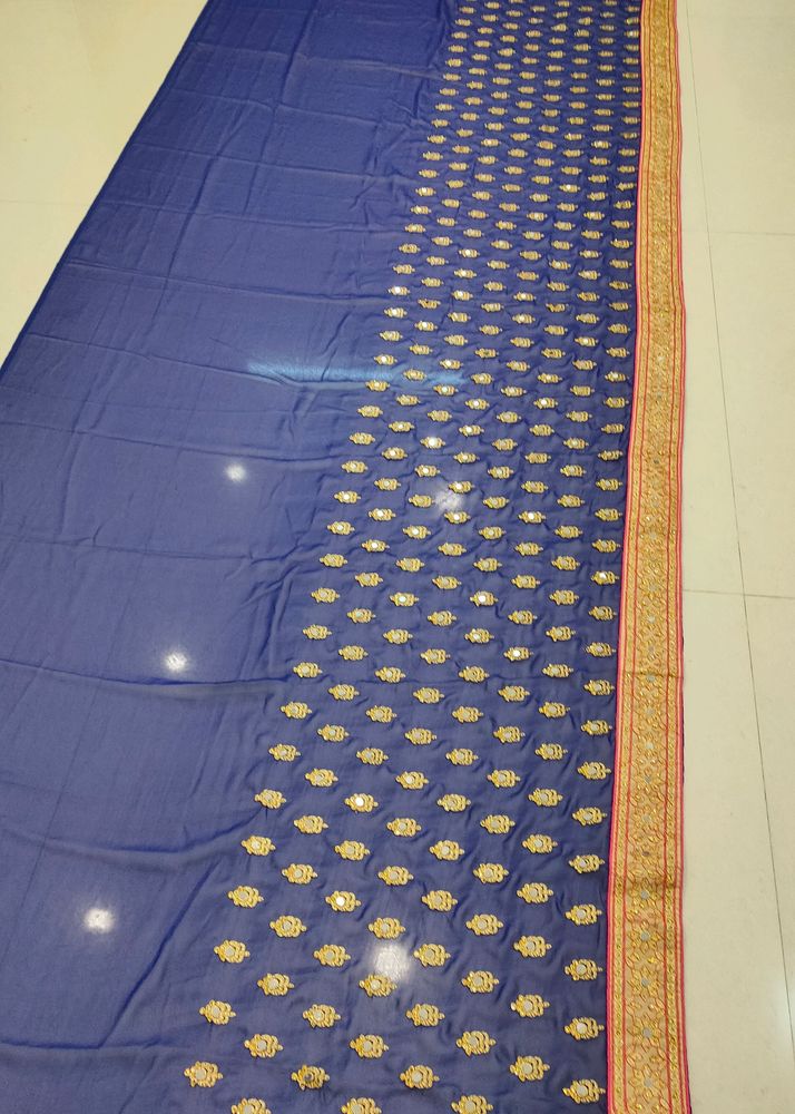 Embroidery Original Mirror Work Saree