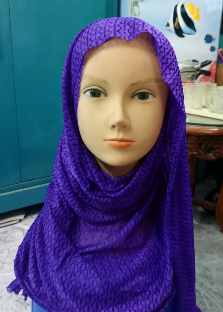 Dark Violet Shawl Dupatta Hijab