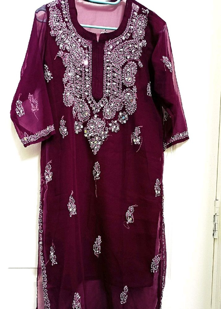 Trending Mirror Work Kurta With Inner